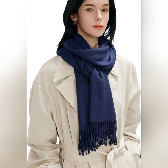 🩵NWOT Blue Lightweight Pashmina Wrap/Shawl/Scarf - Picture 1 of 12